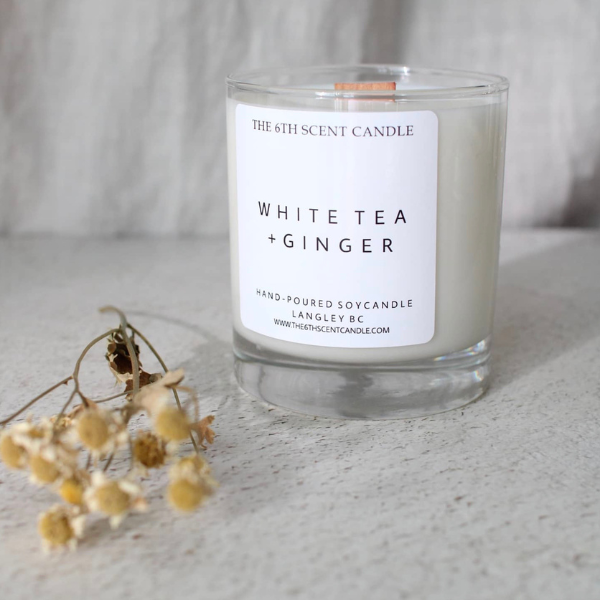 THE 6TH SCENT CANDLE White Tea & Ginger Soy Candle