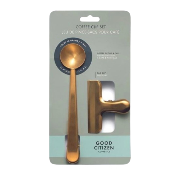 Gold Coated Coffee Scoop and Bag Clip