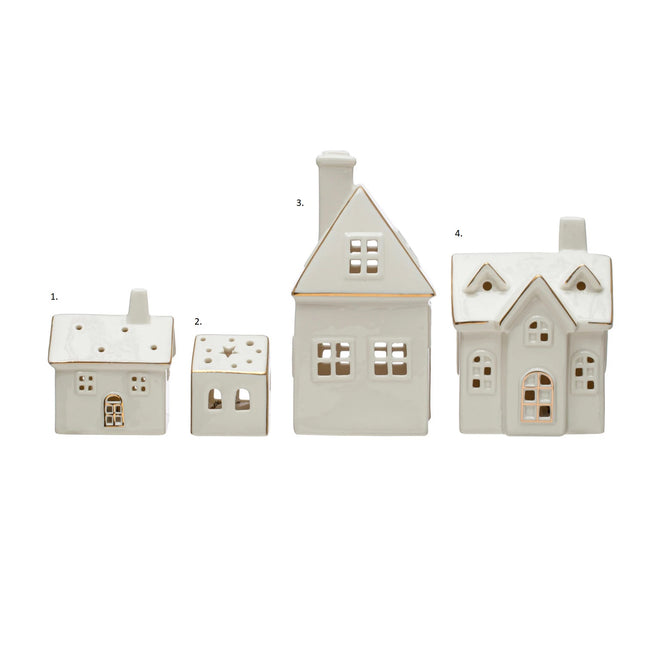 Stoneware House with LED Lights