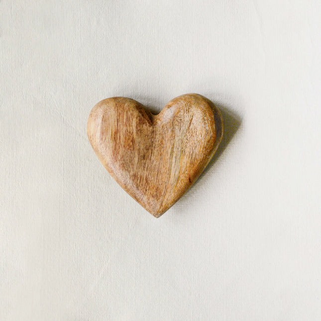 Hand-Carved Acacia Wood Heart