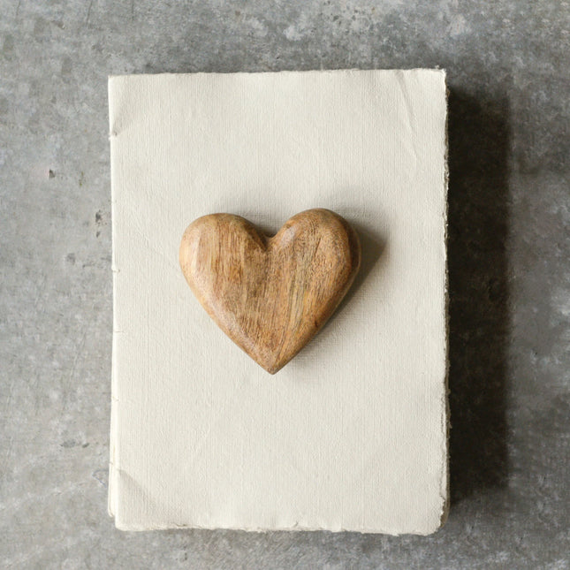 Hand-Carved Acacia Wood Heart