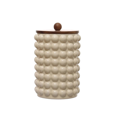 Stoneware Canister w/Raised Dots