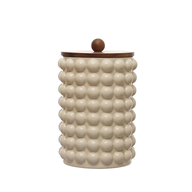 Stoneware Canister w/Raised Dots
