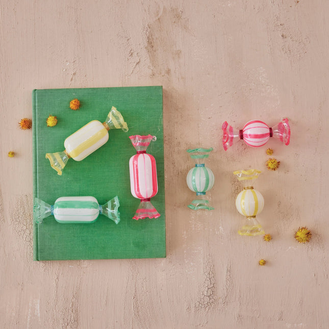 Handpainted Glass Candy Ornaments