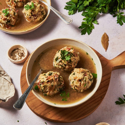 Canederli Dumplings in a Parmesan, Herb & Chicken Broth