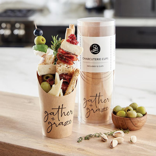 Disposable Paper Charcuterie Cups, Set of 12