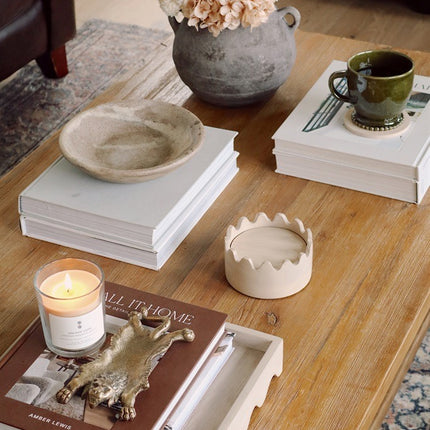 Wooden Coasters with Stand - Set of 6