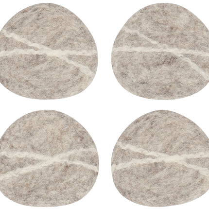 Striato Felt Wool Coasters, Set of 4
