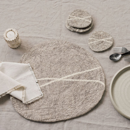 Striato Felt Wool Coasters, Set of 4