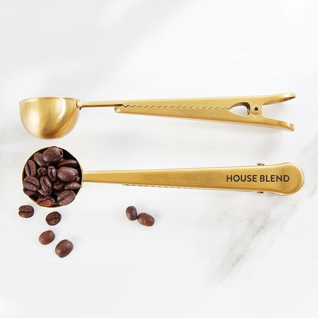 Gold Coffee Scoop and Clip
