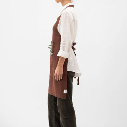 Linen Daily Apron, Chocolate