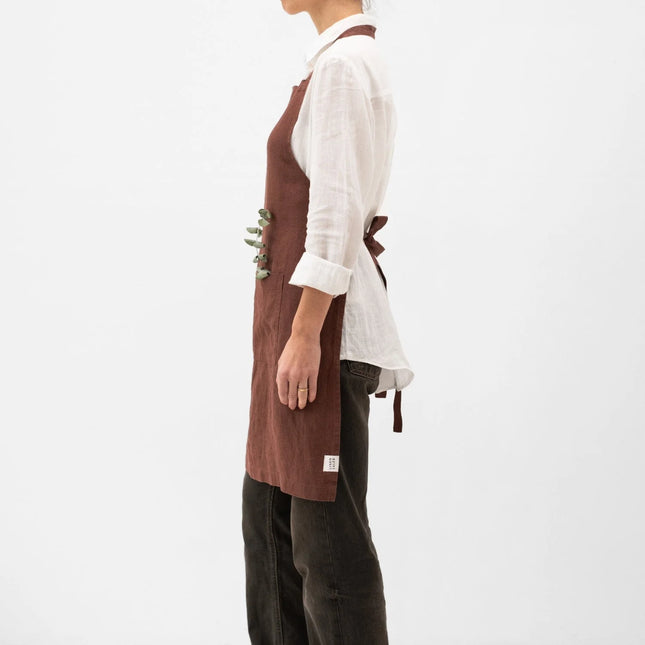 Linen Daily Apron, Chocolate