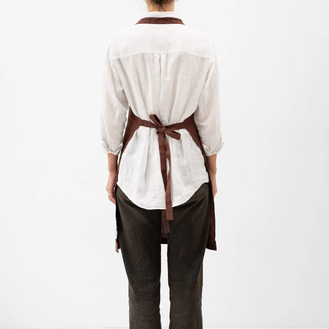 Linen Daily Apron, Chocolate