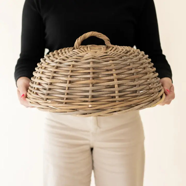 Rattan Cloche Dome Food Cover