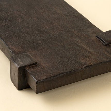 Drift Pedestal Tray, Dark Stain