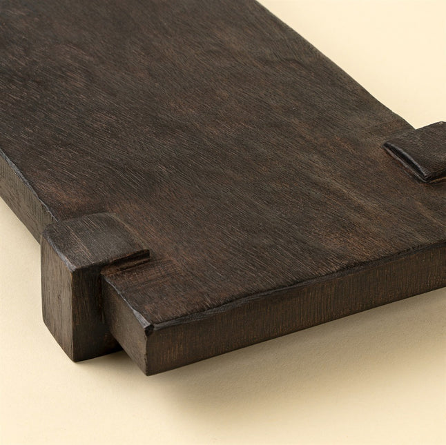 Drift Pedestal Tray, Dark Stain