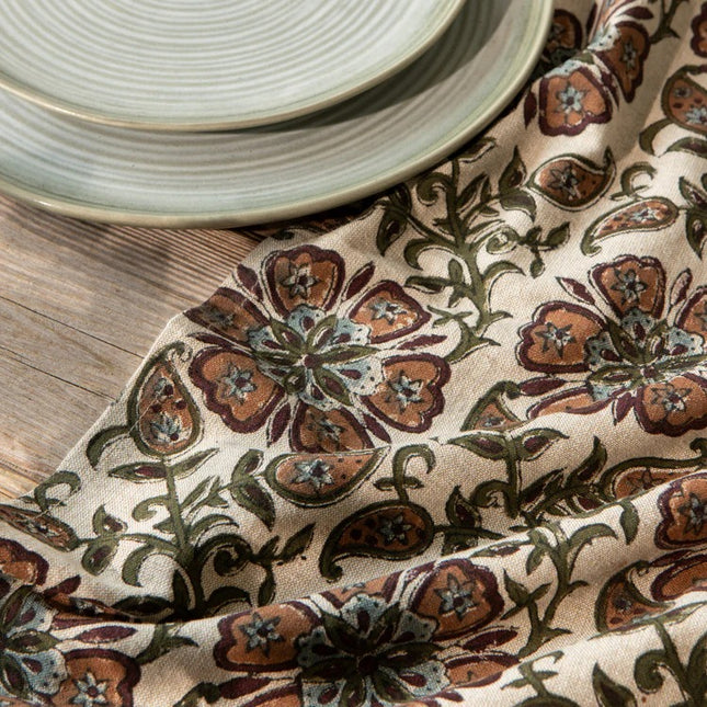 Elysian Block Print Cotton Tea Towel