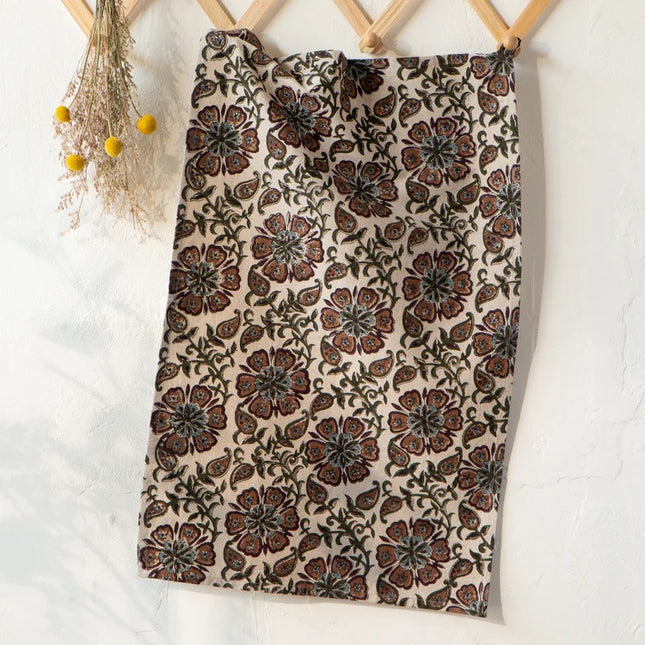 Elysian Block Print Cotton Tea Towel