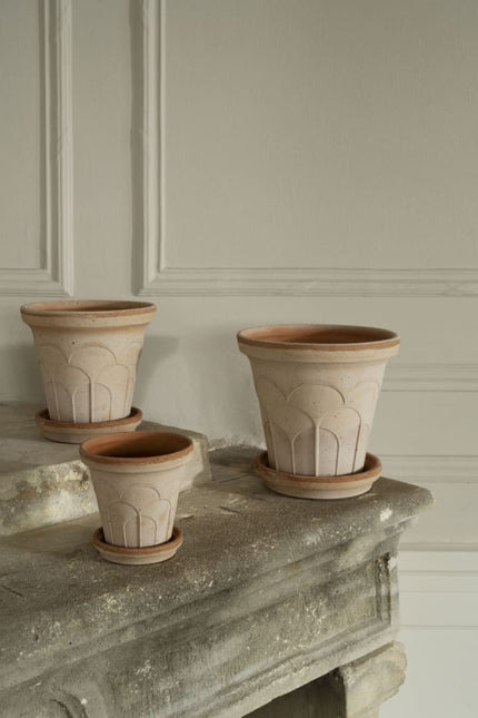 BERGS POTTER Fleur Clay Pots w/Tray