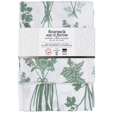 Floursack Dish Towels, Fern & Frond