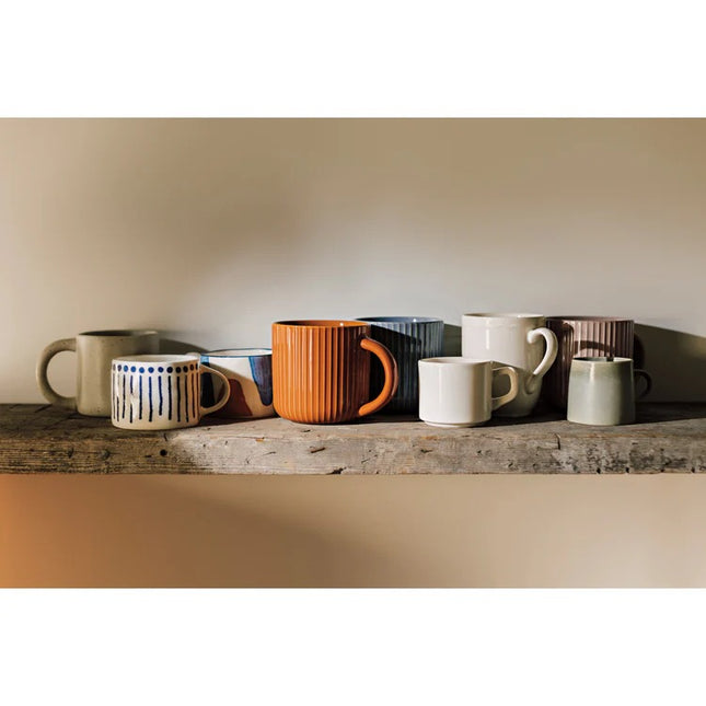 Stoneware Fluted Mug, 22oz