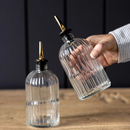 Fluted Glass Oil/Vinegar Bottle, 16oz
