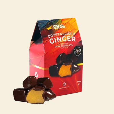 GNAW Dark Chocolate Crystallized Ginger, 175g