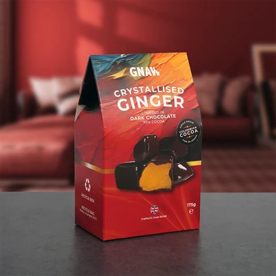 GNAW Dark Chocolate Crystallized Ginger, 175g