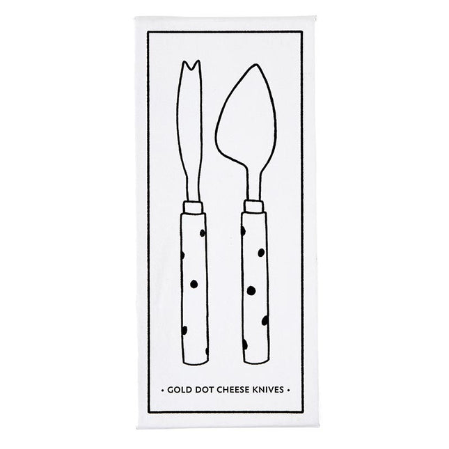 Gold Dot Cheese Knife Set