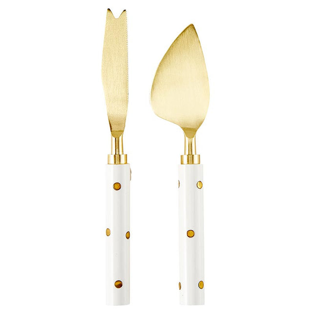 Gold Dot Cheese Knife Set