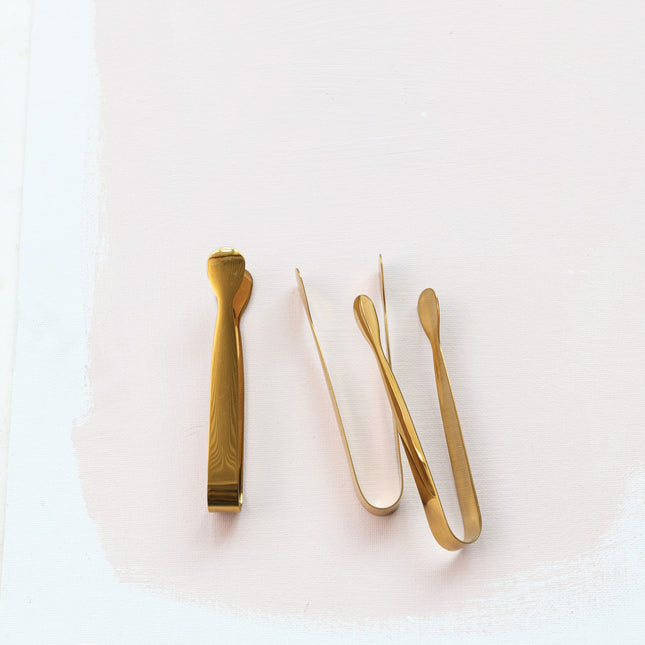 Gold Serving Tongs, 4.25"