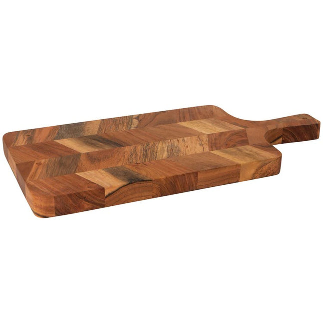 Acacia Chevron Handled Serving Board