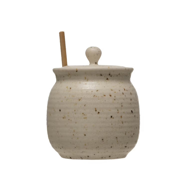 Reactive Glaze Honey Pot w/Dipper