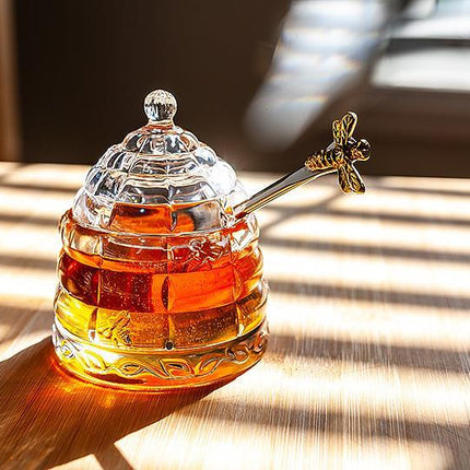 Glass Honey Pot