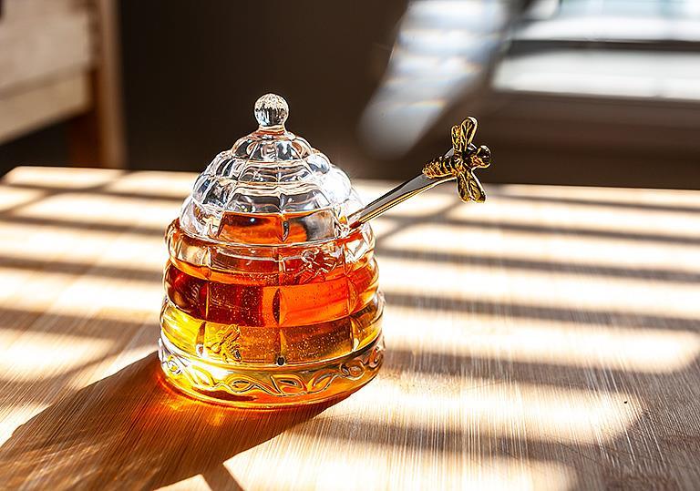 Glass Honey Pot