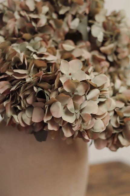 Faux Hydrangea Spray, Vintage Green