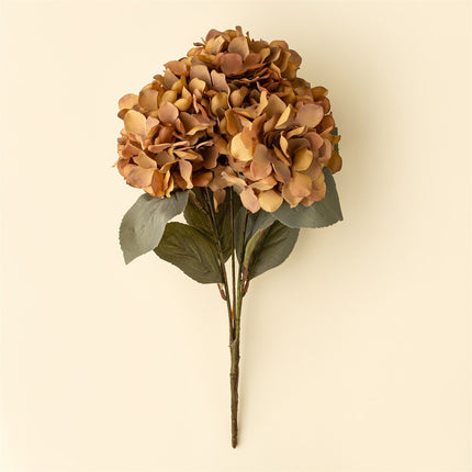 Faux Hydrangea Spray, Burnt Orange