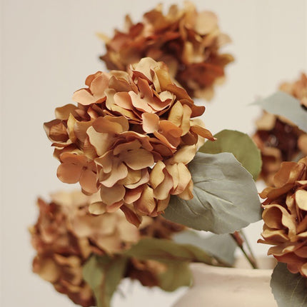 Faux Hydrangea Spray, Burnt Orange