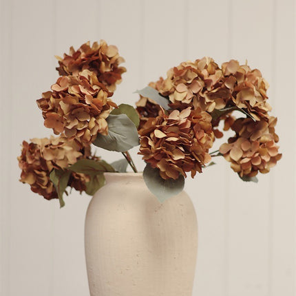 Faux Hydrangea Spray, Burnt Orange