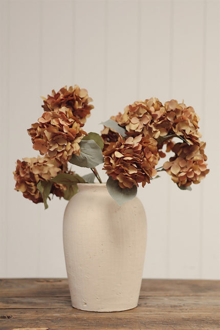 Faux Hydrangea Spray, Burnt Orange