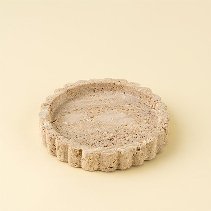 Hand-Carved Travertine Dish