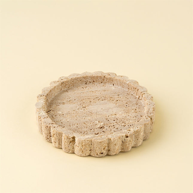 Hand-Carved Travertine Dish