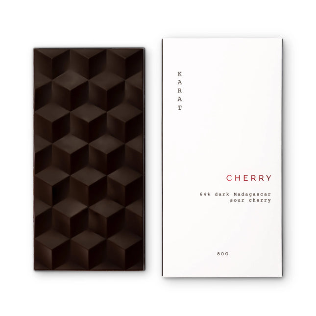 KARAT CHOCOLATE 64% Dark Madagascar Sour Cherry, 80g