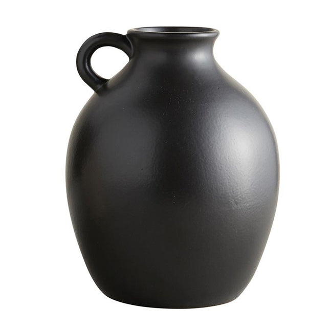 Large Matte Black Kettle Vase