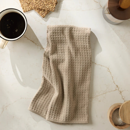 GEOMETRY Waffle Weave Truffle Tea Towel