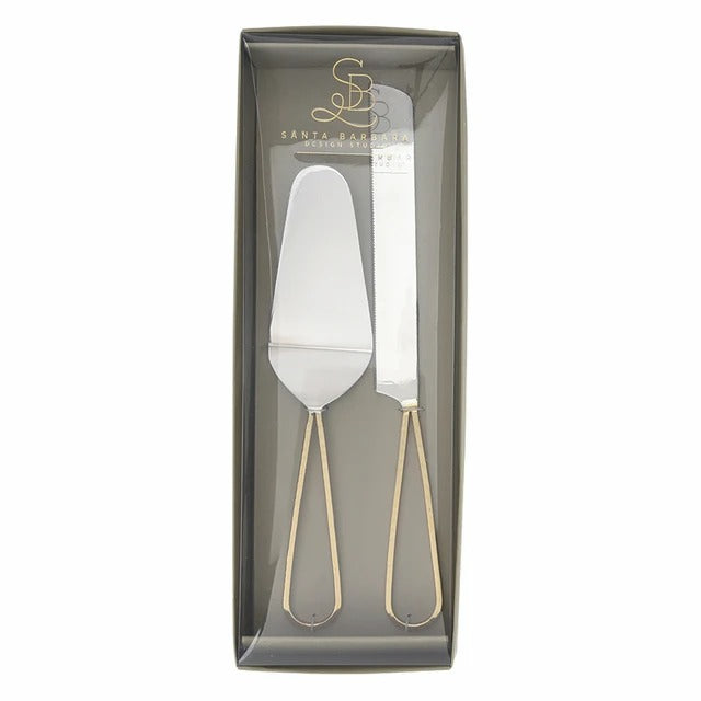 Gold Loop Wedding Cake Serving Set