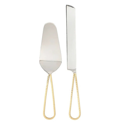 Gold Loop Wedding Cake Serving Set