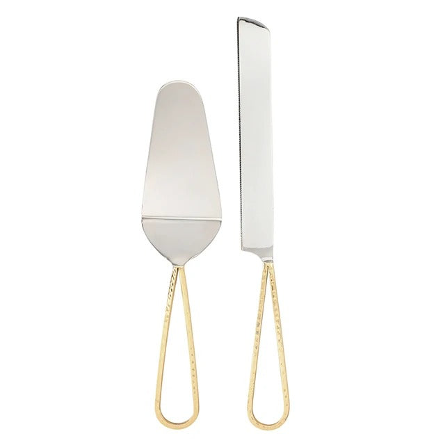 Gold Loop Wedding Cake Serving Set