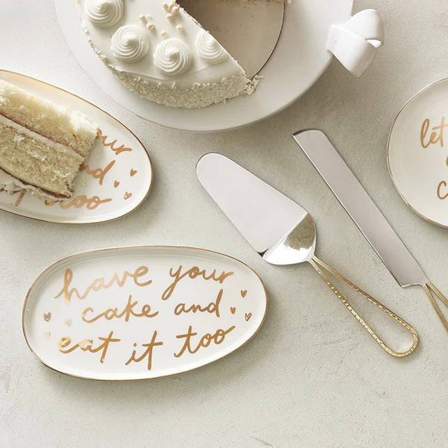 Gold Loop Wedding Cake Serving Set