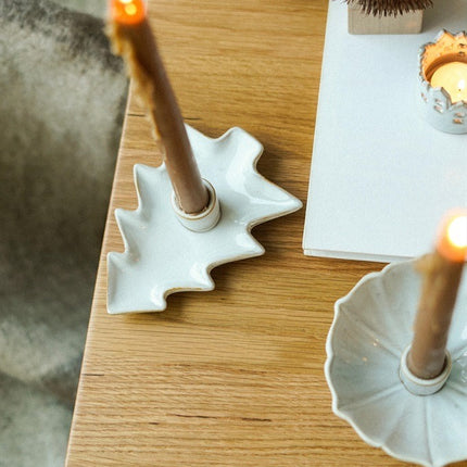 Lotus Stoneware Candle Holder